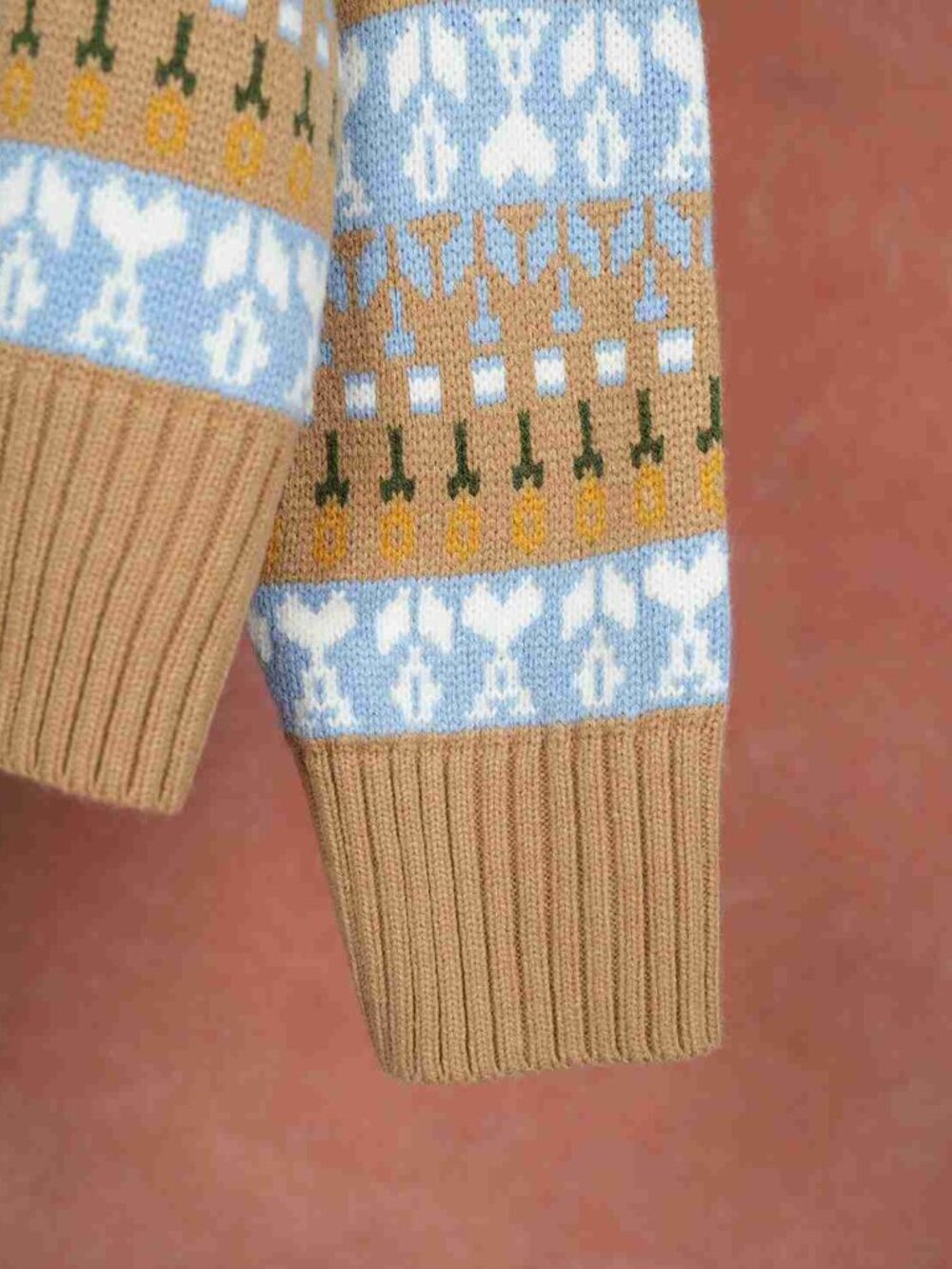 AMI Fair Isle Christmas Polo Knit Sweater Unisex Couple - Picture 7 of 8